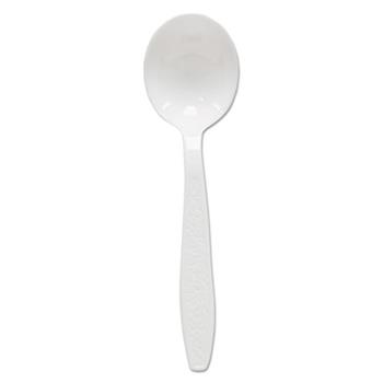 SOLO Cup Company Guildware Design Soup Spoons, Heavy Weight, Plastic, White, 1000 Soup Spoons/Carton