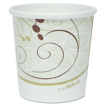 SOLO Cup Company Flexstyle Double Poly Paper Containers, 16 oz, Symphony Design, 25/Pack