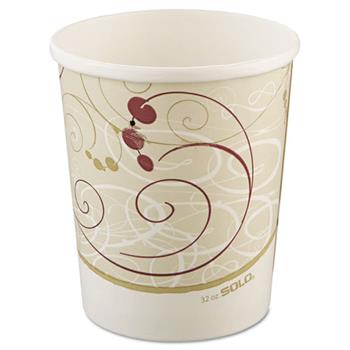 SOLO Cup Company Flexstyle Double Poly Paper Containers, 32oz, Symphony Design, 500/Carton
