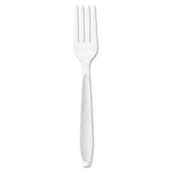 SOLO Cup Company Impress Forks, Heavy Weight, Plastic, Full Sized, White, 1000 Forks/Carton