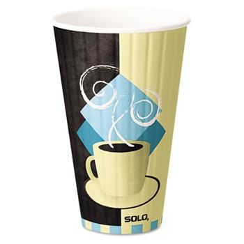 SOLO Cup Company Duo Shield Hot Insulated 20oz Paper Cups, Beige, 350/Carton