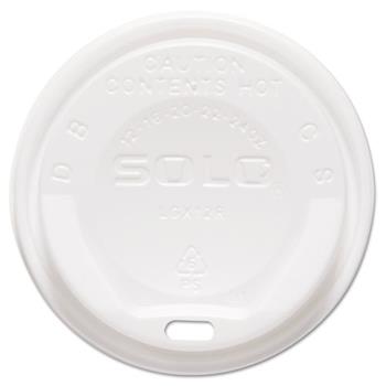 SOLO Cup Company Gourmet Hot Cup Lids, For Trophy Plus Cups, 12-16 oz, White, 1500/Carton
