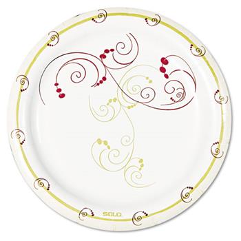 SOLO Cup Company Round Dinner Plates, Mediumweight, Paper, 6&quot;, Symphony, 1000 Plates/Carton