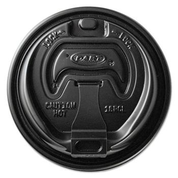 SOLO&#174; Cup Company Optima Reclosable Lids for Paper Hot Cups for 10-24 oz Cups, Black, 1000/Carton