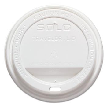 SOLO Cup Company Traveler Drink-Thru Lid, White, 1000/Carton