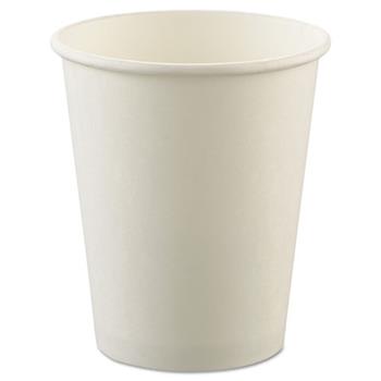 SOLO Cup Company Uncoated Paper Cups, Hot Drink, 8oz, White, 1000/Carton