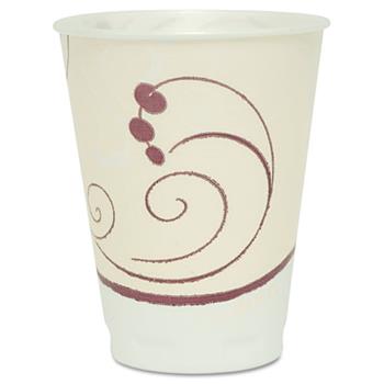 SOLO Cup Company Hot &amp; Cold Cups, 12 oz, Foam, Beige/Sy, phony Design, 1000/Carton