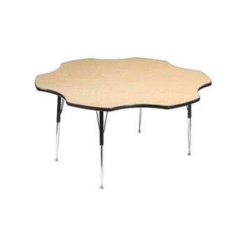 Scholar Craft HPL Activity Table, 60in. Flower Top, Height Ajustable, Oak