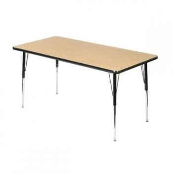 Scholar Craft HPL Activity Table, 30&quot;D X 36&quot;W Rectangle Top, Height Adjustable, Oak