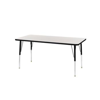 Scholar Craft HPL Activity Table, 24&quot;D X 48&quot;W Rectangle Top, Height Adjustable, Grey Nebula