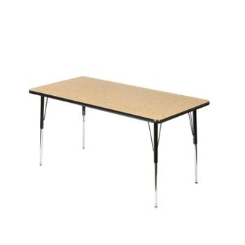 Scholar Craft HPL Activity Table, 30&quot;D X 60&quot;W Rectangle Top, Height Adjustable, Oak