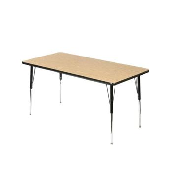 Scholar Craft HPL Activity Table, 30&quot;D X 72&quot;W Rectangle Top, Height Adjustable, Oak