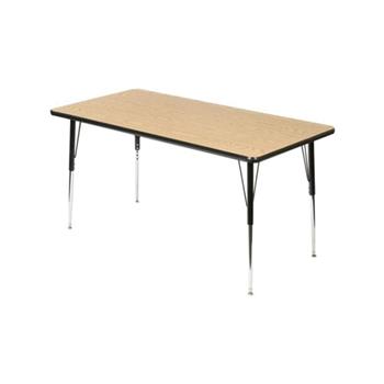 Scholar Craft HPL Activity Table, 36&quot;D X 60&quot;W Rectangle Top, Height Adjustable, Oak