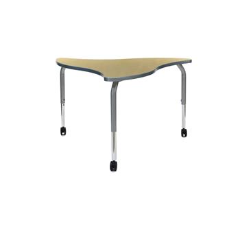 Scholar Craft Method Series Table, 48&quot;D x 52&quot;W Polygon Shape Top, Height Adjustable, Asian Sand
