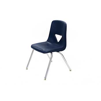 Scholar Craft 120 Series 4-Leg Chair, 15.5&quot; Navy Shell, Chrome Frame