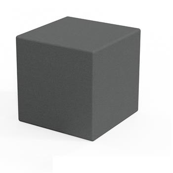 Scholar Craft Soft Seating, Ottoman Square, 18&#39;&quot;L x 18&quot;D x 18&quot;H, Silvertex Sterling Gray