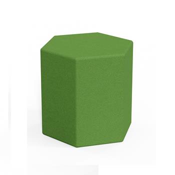 Scholar Craft Soft Seating, Ottoman Hexagon, 24&quot;L x 21&quot;D x 18&quot;H, Silvertex Cr&#232;me De Menthe Green