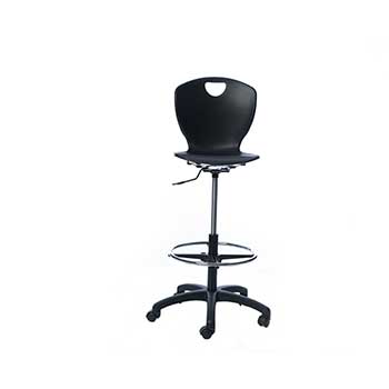 Scholar Craft 2Thrive Series Task Chair, 17-23&quot; Black Star Base Pneumatic Caster Chair, Black Shell