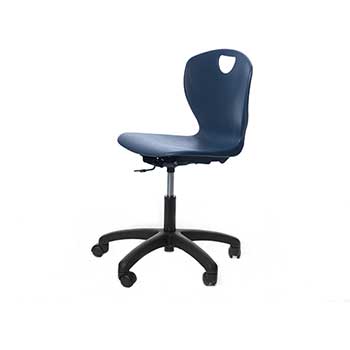 Scholar Craft 2Thrive Series Task Chair, 17-23&quot; Black Star Base Pneumatic Caster Chair, Navy Shell
