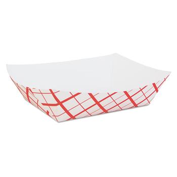 SCT Paper Food Baskets, Red/White Checkerboard, 5 lb Capacity, 500/Carton