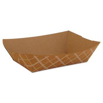 SCT Paper Food Baskets, Brown/White Check, 2 lb Capacity, 1000/Carton