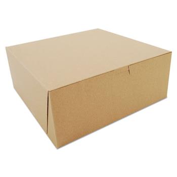 SCT Bakery Boxes, Kraft, Paperboard, 10&quot; x 10&quot; x 4&quot;, 100/Bundle