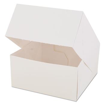 SCT Window Bakery Boxes, White, Paperboard, 6 x 6 x 3, 200/Carton