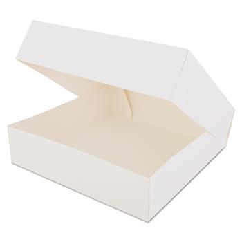 SCT Window Bakery Boxes, White, Paperboard, 10 x 10 x 2 1/2, 200/Carton