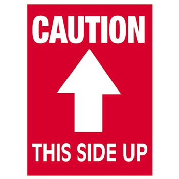 W.B. Mason Co. Arrow Labels, Caution- This Side Up, 3 in x 4 in, Red/White, 500/Roll