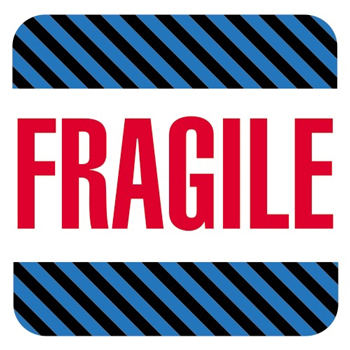 W.B. Mason Co. Labels, Fragile, 4 in x 4 in, Multiple, 500/Roll