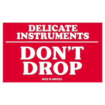 W.B. Mason Co. Labels, Don ftt Drop- Delicate Instruments, 3 in x 5 in, Red/White, 500/Roll