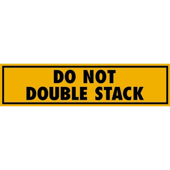 Decker Tape Products &quot;DO NOT DOUBLE STACK&quot; Label, 3&quot; x 5&quot;, Orange/Black, 500 Labels/Roll