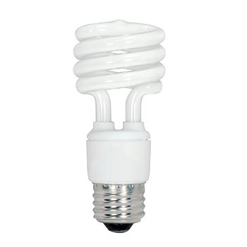 Satco Fluorescent T2 Spiral CFL Bulb, 13W, 4/Pack, 12 Packs/Carton