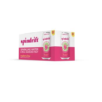 Spindrift Raspberry Lime Sparkling Water, 12 oz. Can, 8/PK