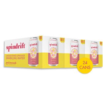 Spindrift Pink Lemonade Sparkling Water, 12 oz. Can, 24/CS