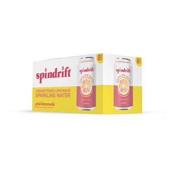 Spindrift Pink Lemonade Sparkling Water, 12 oz. Can, 8/PK