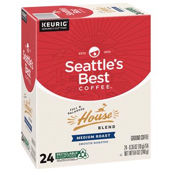 Seattle&#39;s Best House Blend K-Cup Pods, Medium Roast, 24 Pods/Box
