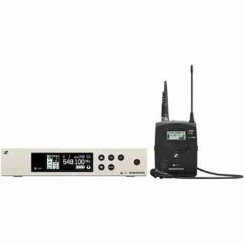 Sennheiser Wireless Microphone System, 25 Hz to 18 kHz, 328.08 ft Operating Range, Black/White