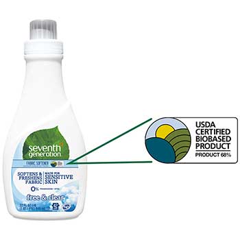 Seventh Generation Natural Liquid Fabric Softener, Free &amp; Clear, Unscented, 32 oz. Bottle, 6/Carton