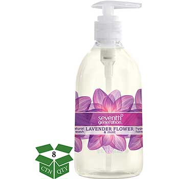 Seventh Generation Natural Purifying Hand Wash, Lavender, 12oz Pump Bottle, 8/CT