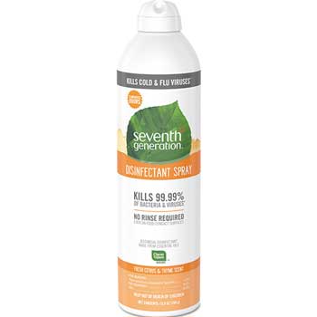 Seventh Generation Disinfectant Aerosol Sprays, Fresh Citrus/Thyme, 13.9 oz, Spray Bottle
