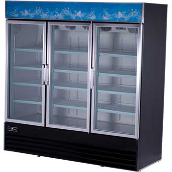 Spartan Reach-In Refrigerator Merchandiser, Three-Section, 69.0 cu. ft., Steel, 13.1 amps
