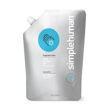 simplehuman Hand Sanitizer Refill Pouch, Fragrance Free, 32 fl. oz, 4/CT