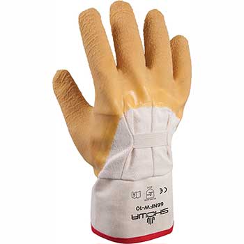 SHOWA 66NFW General Purpose Glove, Wrinkle Finish, Natural Rubber, Large, 12/PK