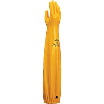 SHOWA 772 Nitrile Coated Glove, Interlock Liner, Chemical Resistant, Yellow, XL, 12/PK