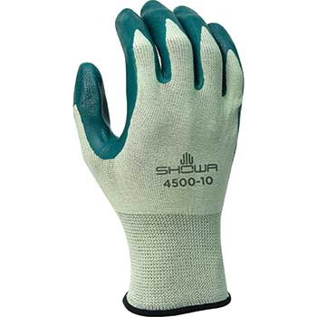 SHOWA 4500 General Purpose Glove, Nitrile Coated, Light Green, Large, 12/PK