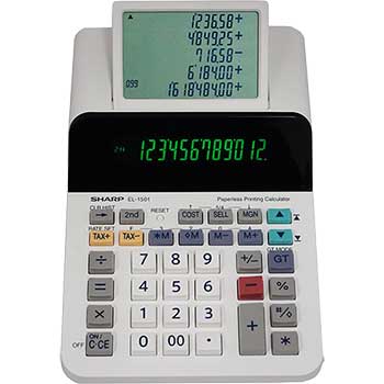 Sharp EL-1501 Compact Paperless Printing Calculator