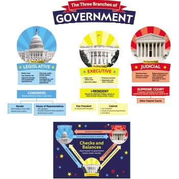 Scholastic Government Bulletin Board, 3 Branches, 8/ST