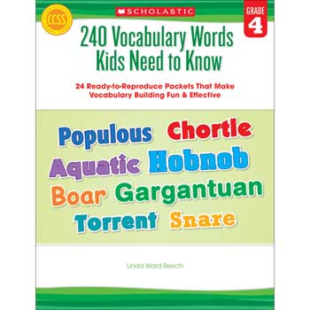 Scholastic 240 Vocabulary Words Kids Need to Know, Grade 4