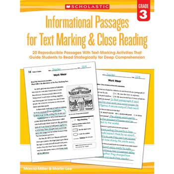 Scholastic Informational Passages for Text Marking &amp; Close Reading, 3rd